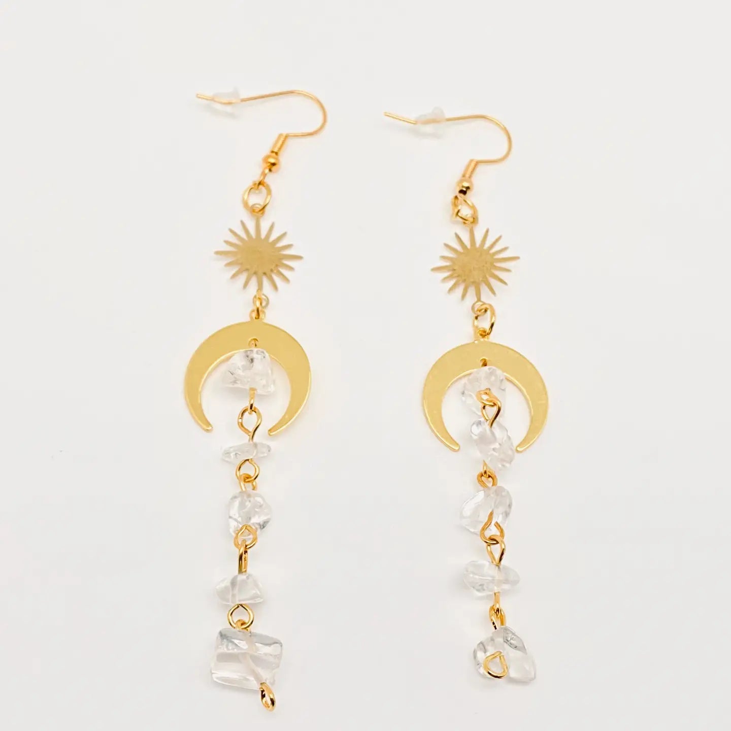 Sun & Moon Dainty Dangling Earrings